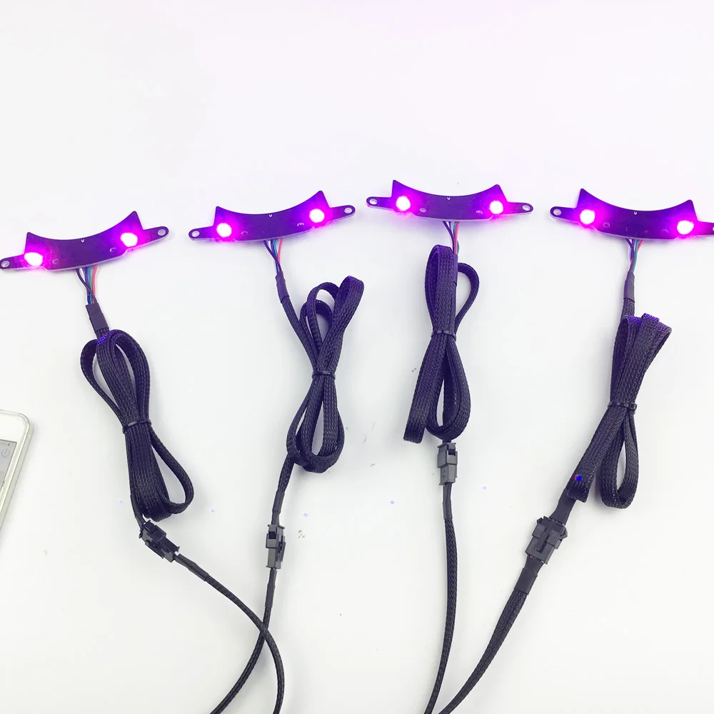 08-13 Doge Challenger chasing LED Halo Headlights 4 Rings with Remote ALL COLORS