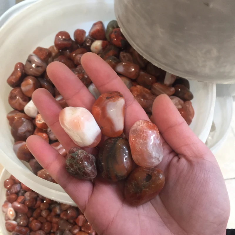 
Bulk Wholesale Natural Carnelian Tumbled Stones Agate Crystal Gravel 