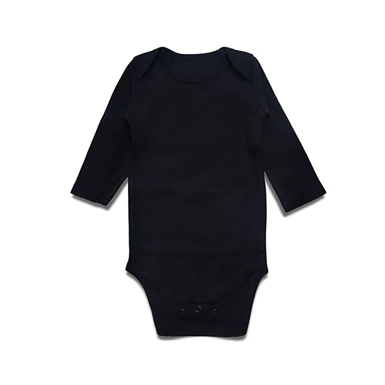 Unisex Baby Bodysuits Solid Black Short Sleeve One-Piece Bodysuits Wholesale Boutique Organic Cotton Baby Onesie