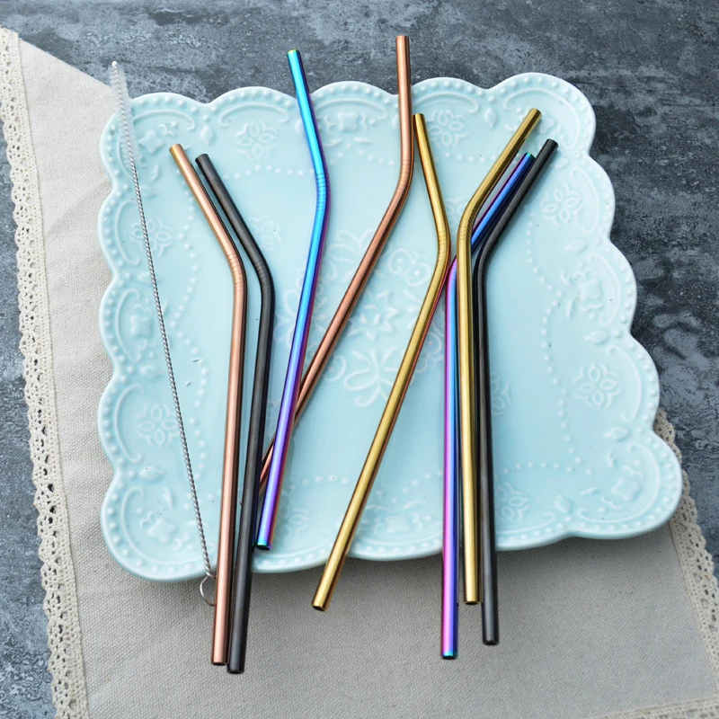  Набор металлических трубочек из нержавеющей стали 18/10 с наконечниками для кистей многоразового использования