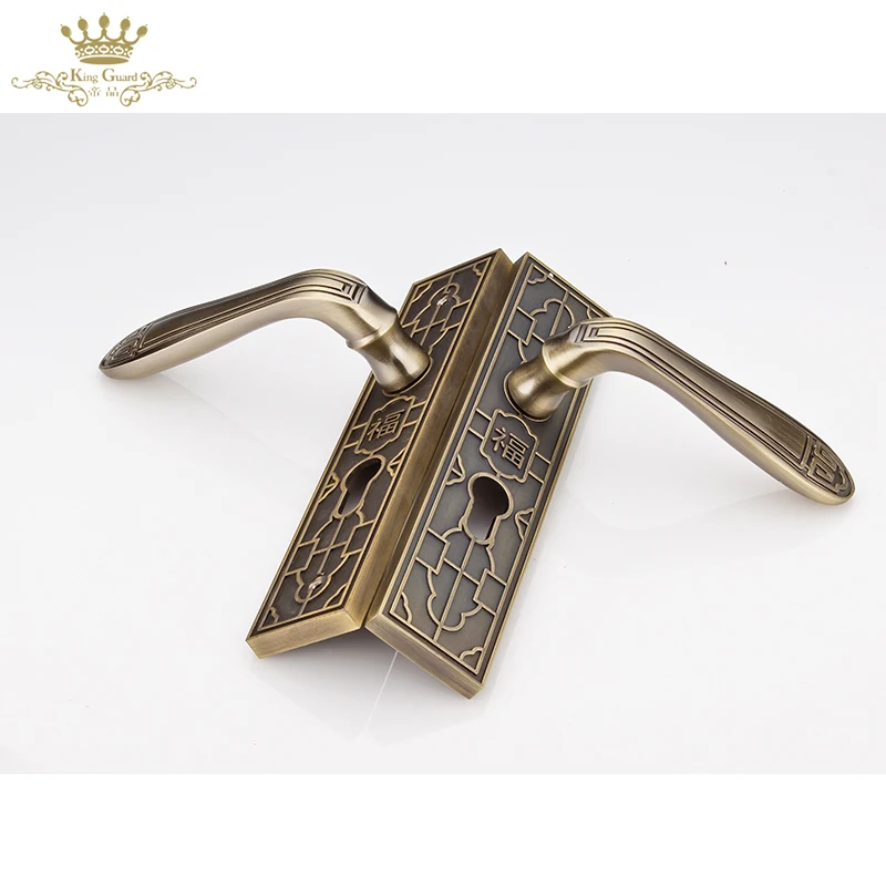 China manufacturer high security standard zinc alloy door plate handles and locks set front mortise child safety door lock price