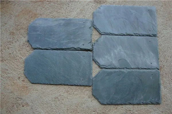 Unique 40*20 cm Eco-friendly Natural Fish Scale Black Slate Roof Tiles For Decoration