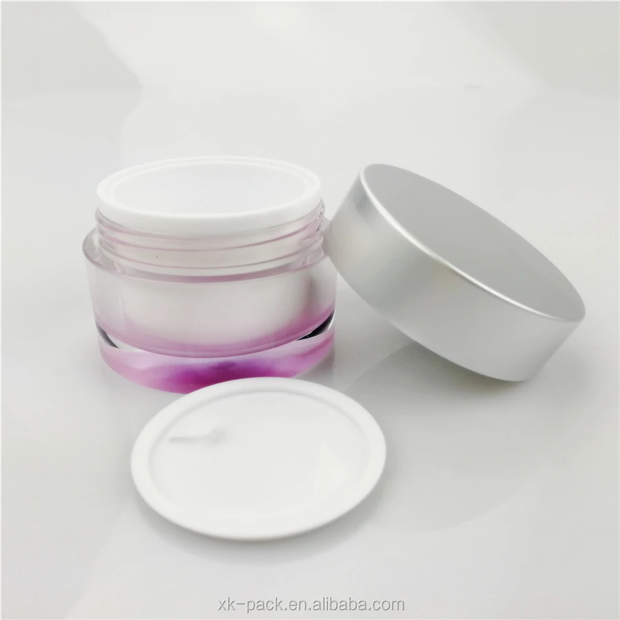 Прямая круглая акриловая банка для крема 5 г 15 г 30 г 50 г 100 г с алюминиевой крышкой