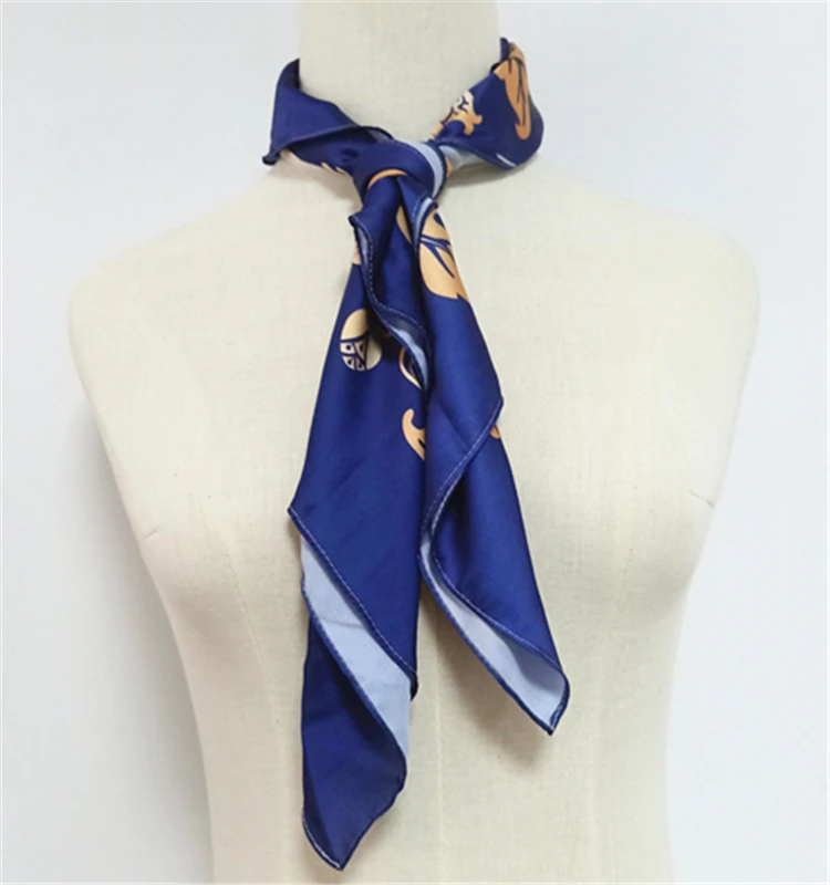 Factory Custom High Quality Silk Satin Chiffon Scarf New Style Square Adult Spring Plain Dyed Scarf for Women