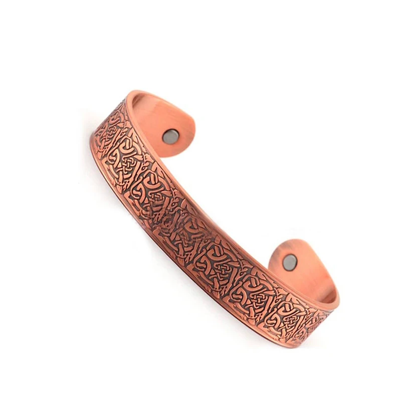 Wholesale Custom Copper Adjustable Magnetic Therapy Bangle Bracelet