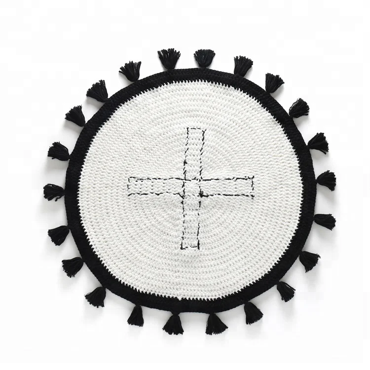 
China Wholesale Kids Baby Infant Floor Play Mats Crawling Knit Crochet Rug Round Carpet 