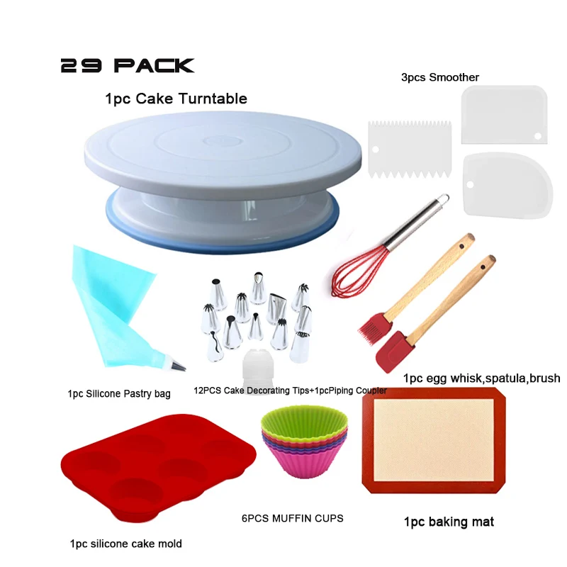 29PCS DIY silicone baking decorating set cake tools