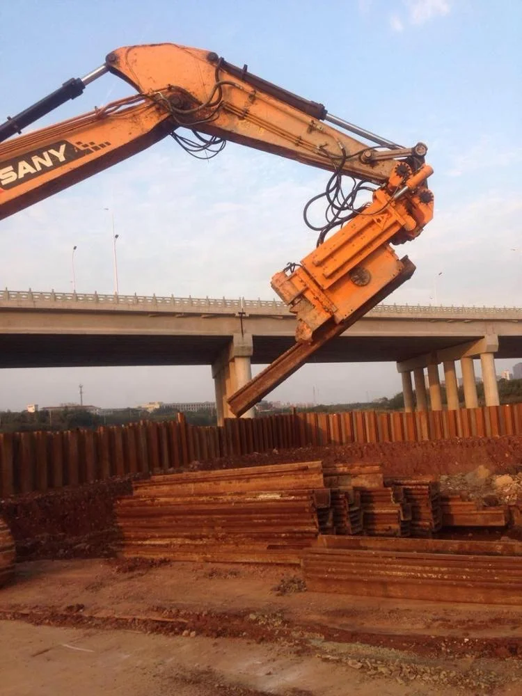 TALOS65 side grip vibro hammer sheet piling equipment excavator mounted