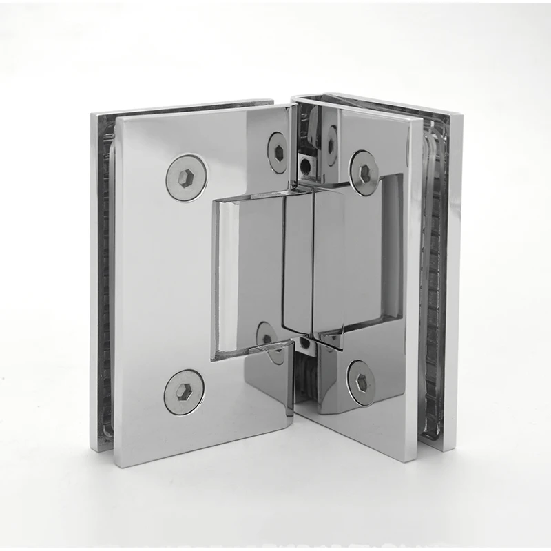 90 degree double glasses soft closing bathroom door glass hinge