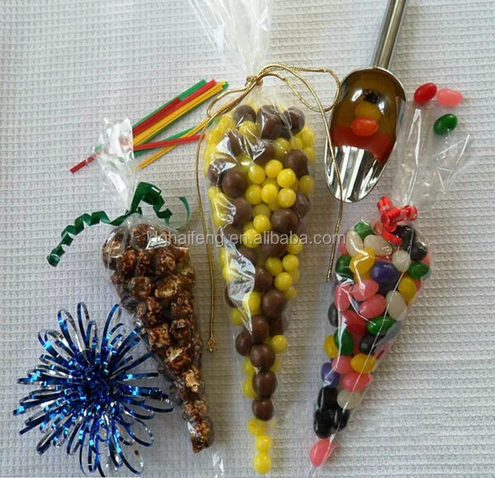 pp/opp popcorn plastic bag triangle plastic bag