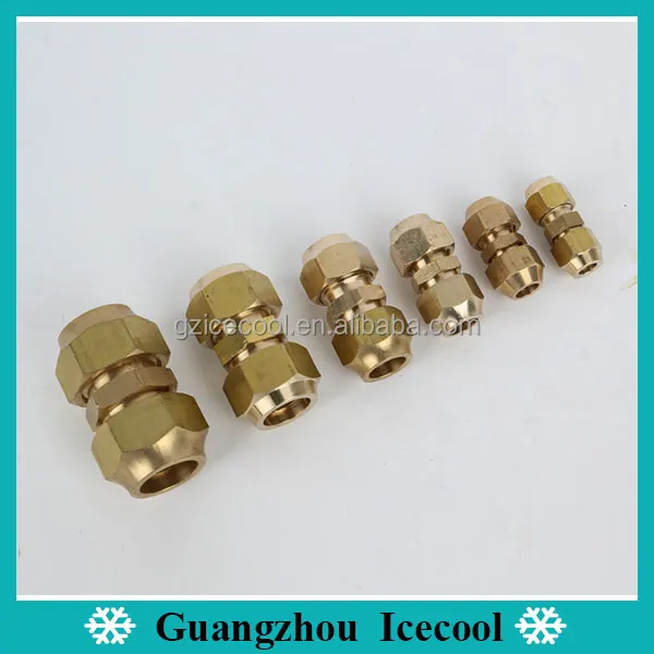 High Quality Brass Double Flare Union/Copper Speedfit Fitting with Nuts From 1/4' 3/8' 1/2' 5/8' 3/4' 7/8' 1'