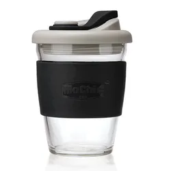 Best Selling Mochic Professional Design Reusable Glass Cup Drinkware Borosilicate Glass Coffee Cups With Lid