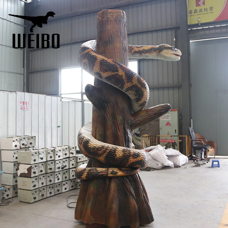 Life size animal silicone rubber animatronic snake statue