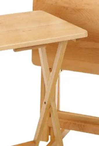 Natural Wood Foldable Rectangle Snack Table