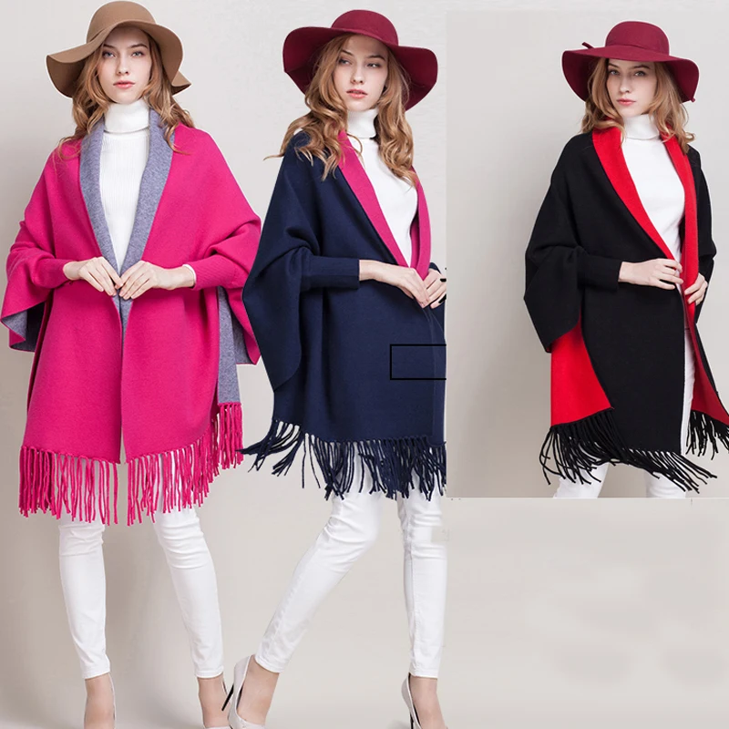 
Fashion cashmere scarf in stock heavy ladies winter shawls ponchos 