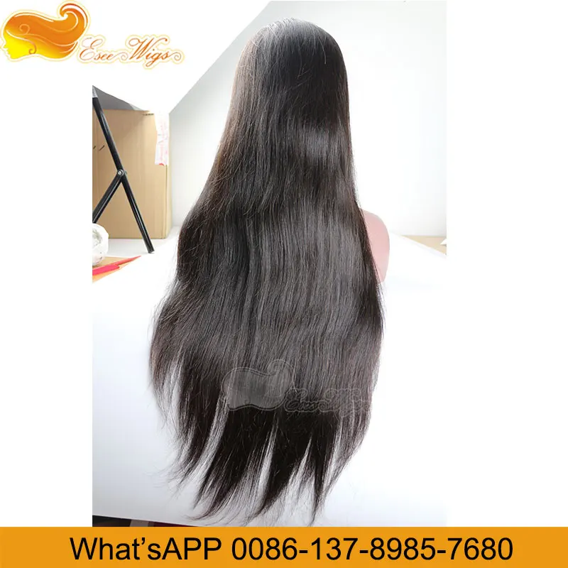 Virgin human hair full lace wig top silk based lace wigs natural color in stock customize lace wig