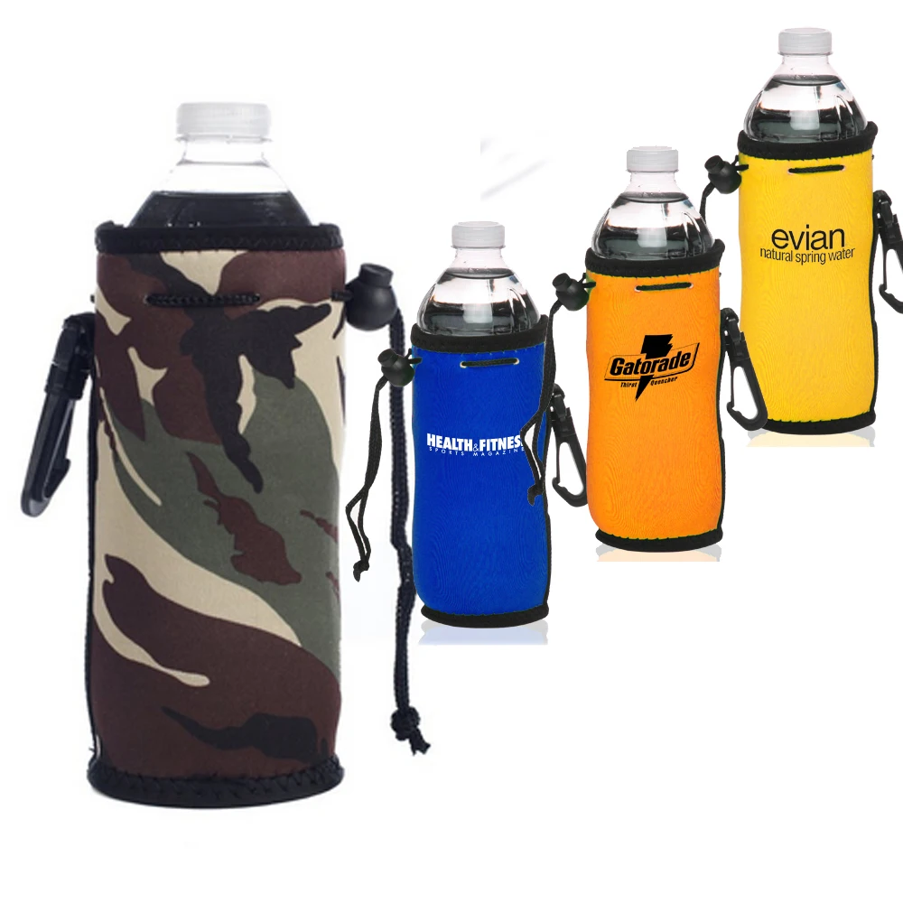 Custom neoprene drawstring cooler bag / hot water insulated / bottle thermal carry holder