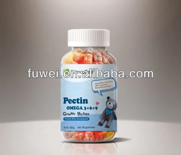 180g omega 3+6+9 pectin gummy bear vitamins