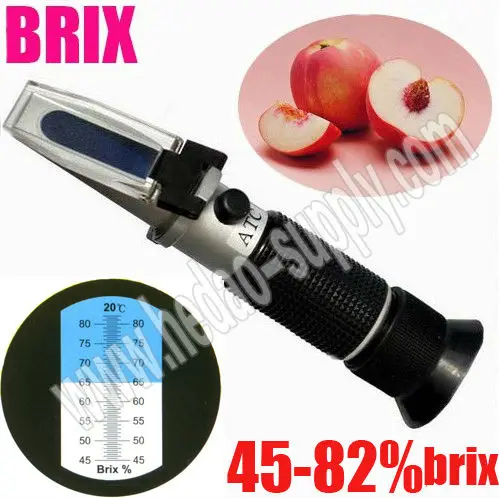 45-82% for wine, fruit juices, soft drinks China Brix refractometer