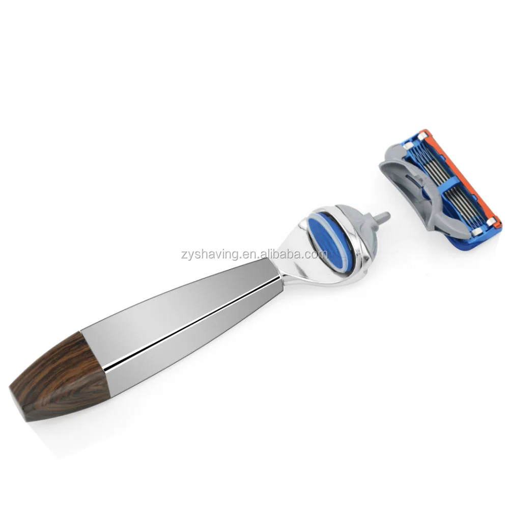 High quality Wood Pattern Alloy Handle 5 Blade Barber Shaving Safety Razor