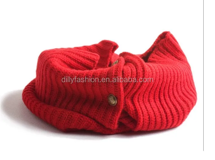 wholesale purl stitch cashmere knitted snood scarf