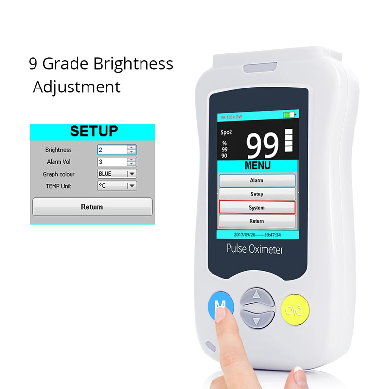 
2.4inch Handheld Pulse Oximeter blood oxygen Heart Rate Monitor Adult Kids Infant YK-820mini Oximetro 