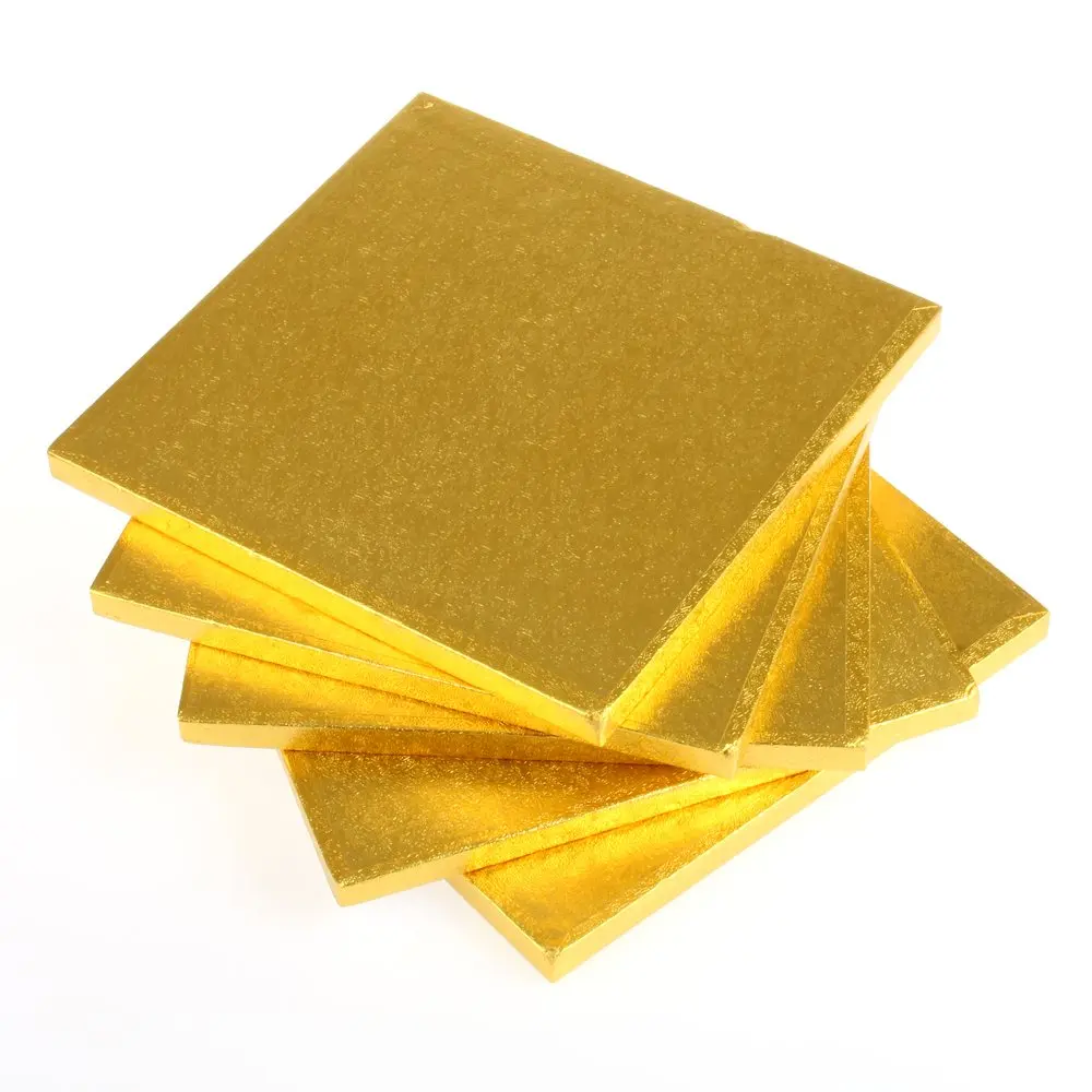 
Custom Design wholesale disposable cake boards Corrugated paper round golden Cake Drum 