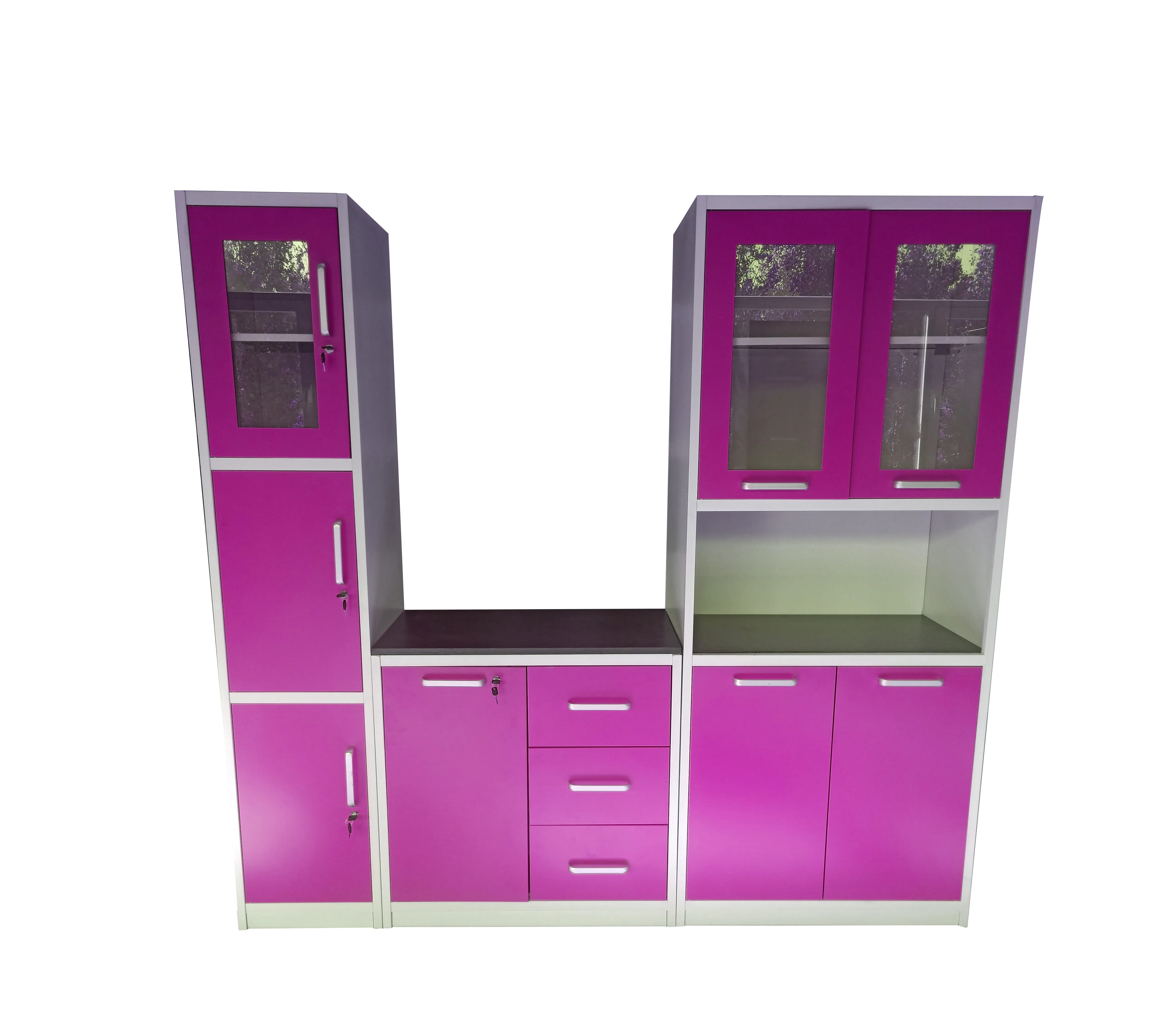 Cheap modern custom home furniture style steel kitchen cabinet modern