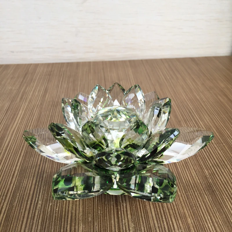 Wholesale small size blue crystal lotus flower for wedding centerpieces