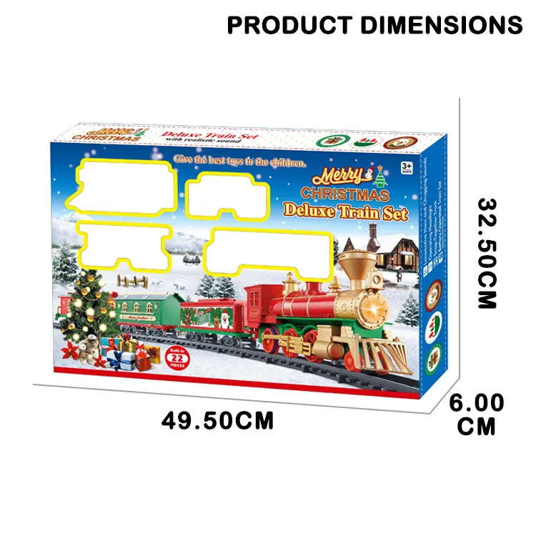 Classical Electric Toys Christmas Train Track Car Set With Sounds And Light