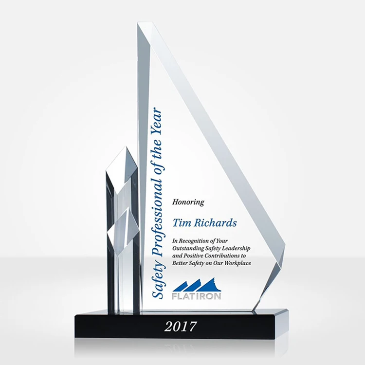 Sublimation Glass Trophy K9 Souvenir Gift Engraved Crystal Award