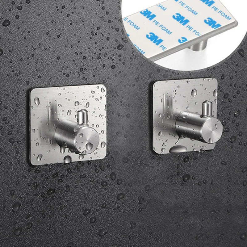 Wholesale customized Stainless Steel Wall Mounted Bathroom Hook Adhesive Hooks Kitchenware Hook