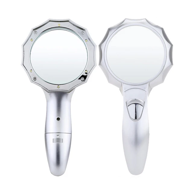 4X75mm New High Quality TH-600556 Green Glass Led Light Handheld Magnifier