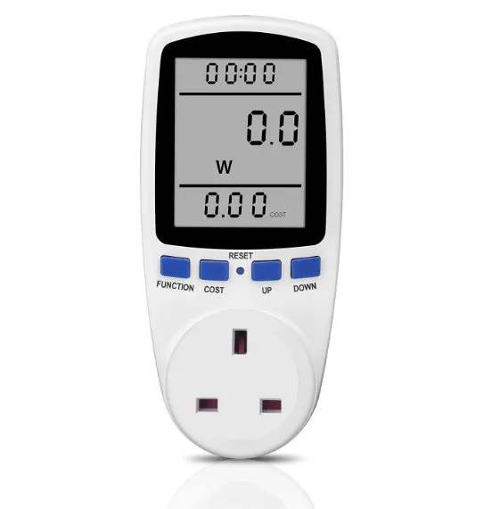 
Power Meter Plug, Electricity Usage Monitor Watt Volt Amps KWH Consumption Analyzer with Digital LCD Display Overload Protection 