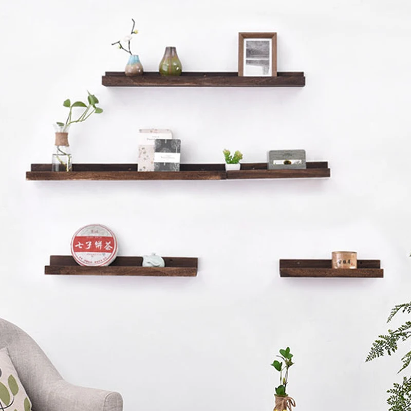Solid Wood U-shaped Decorative Wall Shelf in Interior Antique Design Natural Living Room Furniture Modern Home Furniture