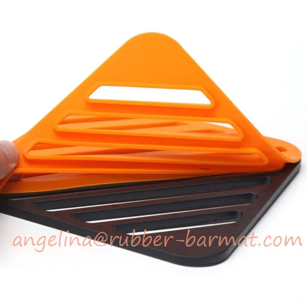 Custom Printed Black Rubber PVC Place Mats Machine-Washable Soft Silicone Table Mat with Logo Customizable Placemat/Pad