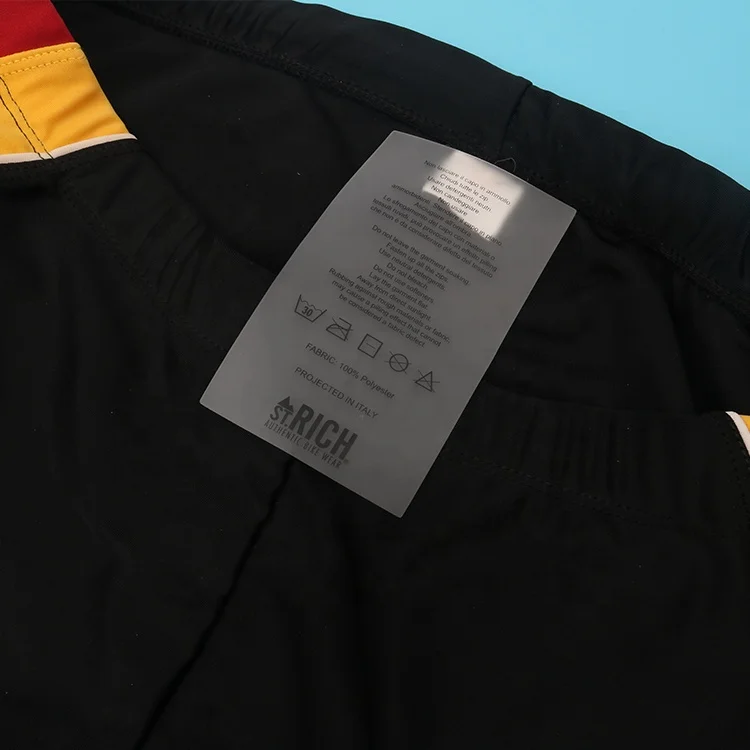 Clothing Label Maker Private Custom Silk Screen Printed Brand Washing Instruction Care TPU Labels for Swimwear