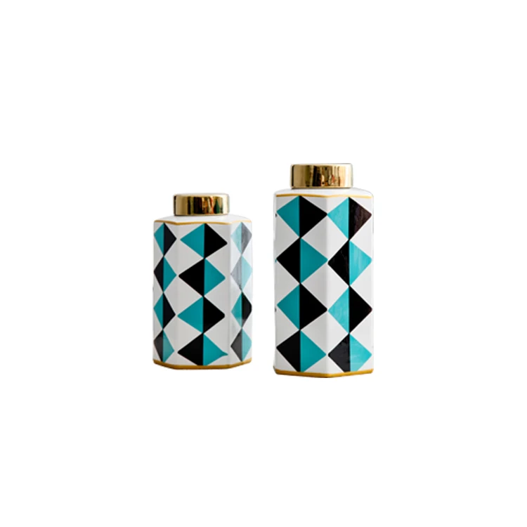 High Quality Large Blue Ceramic Storage Canned Bottle Preserving Jar Food Storage Bottles & Jars with Lid