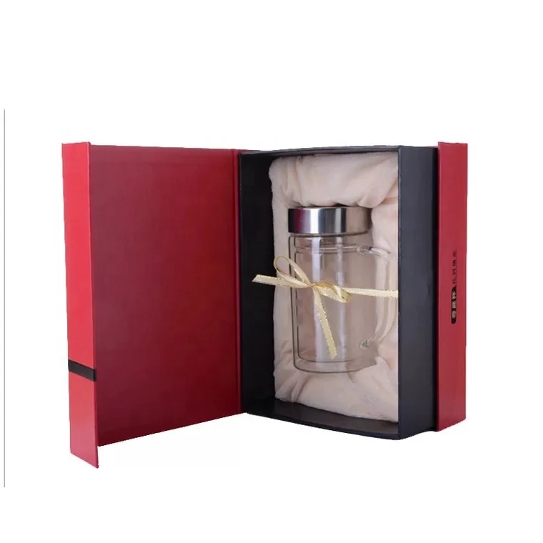
Luxury Flip top boxes with handle for wine cups packing 