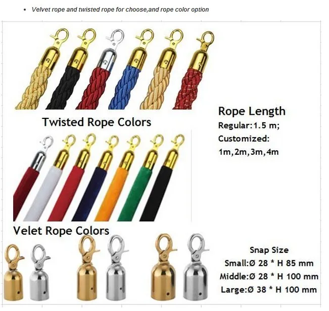 Stainless Steel barrier red carpet poles queue stand q manager velvet rope stanchion