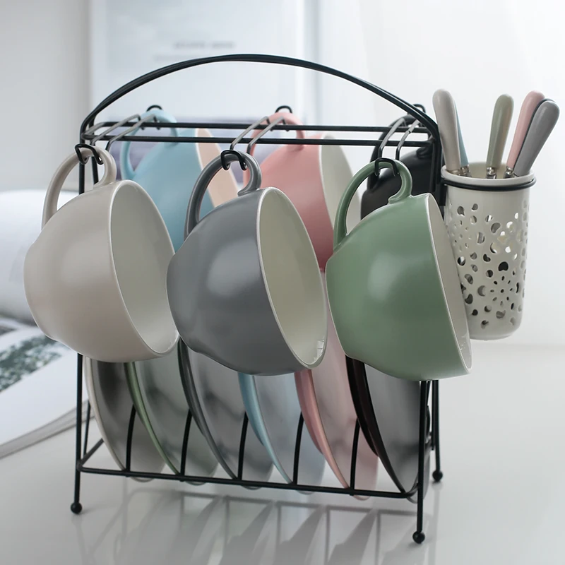 germany unique classical new round shape coffee espresso tea cup and saucer chaozhou ceramic luxury with handle custom logo