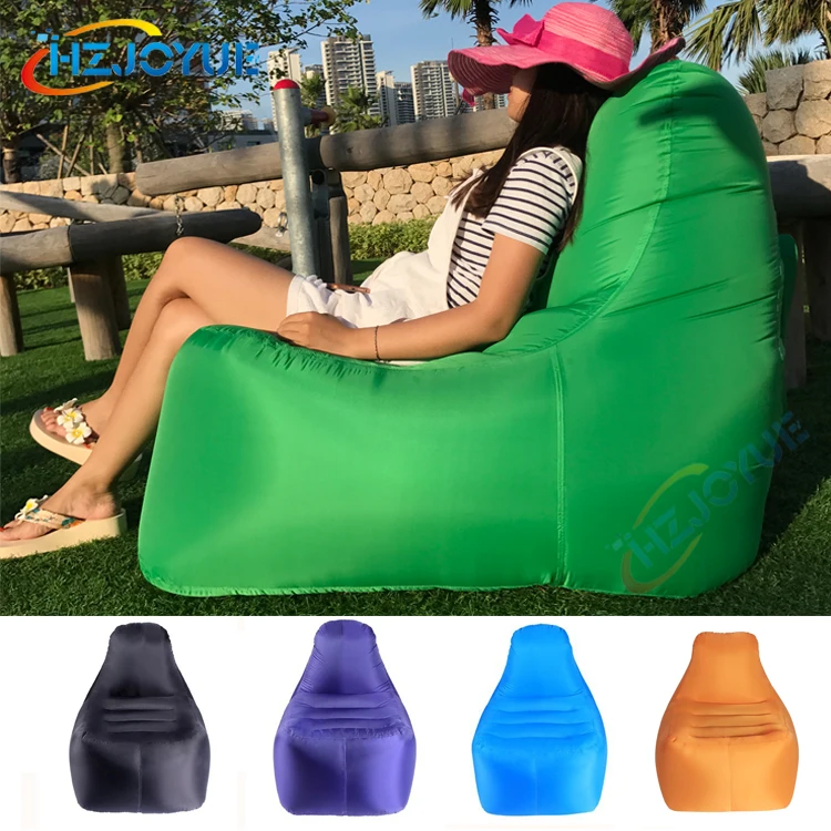 Hot sale amazon inflatable chairs lounger bean bag chairs, Air Free Filling inflatable sleeping bag