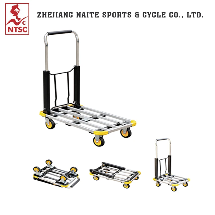 Metal folding heavy duty shopping cart luggage trolley/platform aluminium extendable trolley