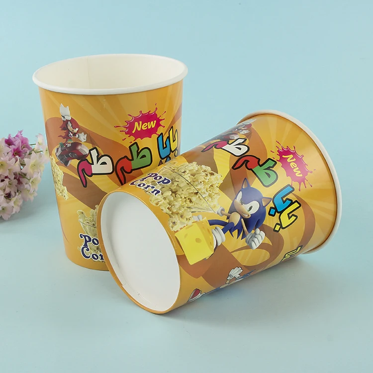 Одноразовый бумажный ковш для попкорна с принтом на заказ