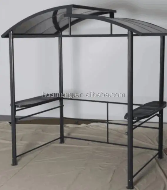
outdoor aluminum hard polycarbonate roof bbq grill gazebo penguin 