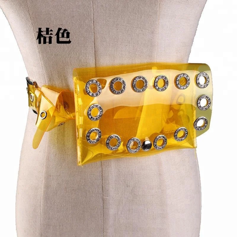 
2018 PVC ladies fancy packs waist belt with cell phone bag 