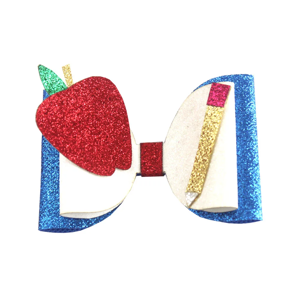 Boutique Hair Clips Multi Color Glitter Sequins Big Hair Bows For Baby Girls Teens Toddlers