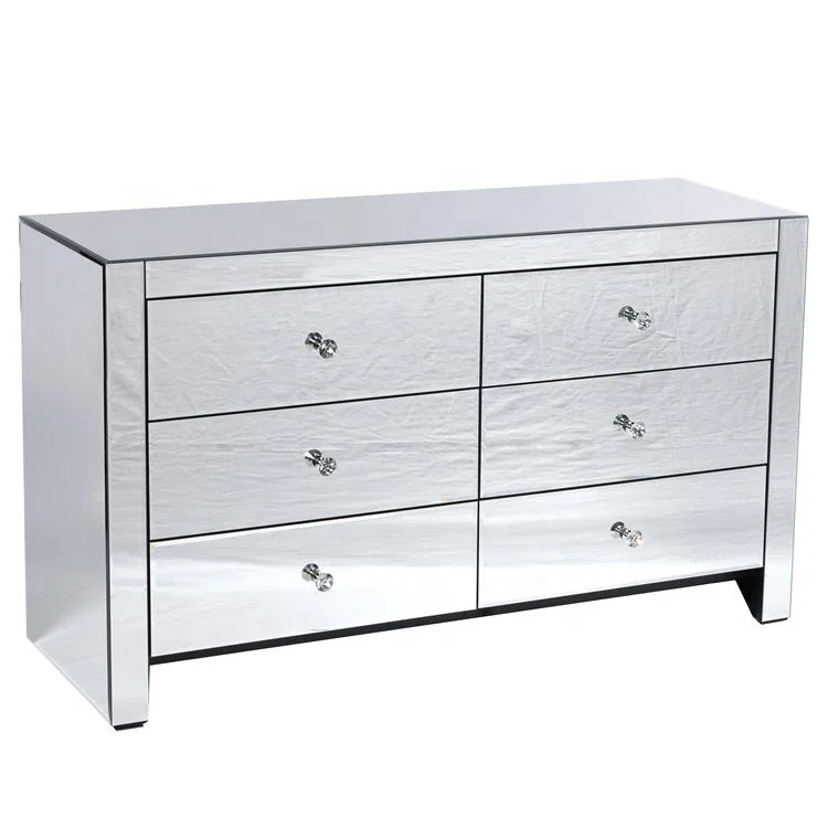 Mirrored Dressing Table 6 Chest Of Drawer Dresser  - Mirror Furniture