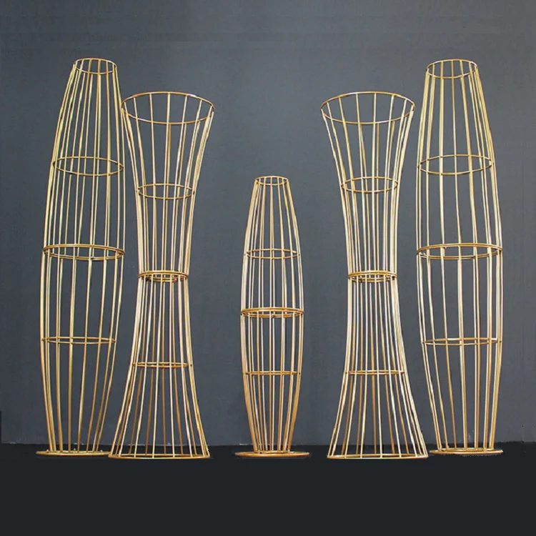2019 latest stage background large Geometric pillar flower stand wedding ornaments