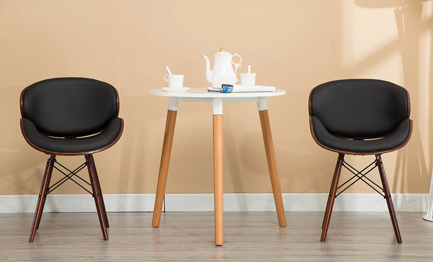 wood cross legs Walnut veneer bent wood scandinavian style barstool for wholesaler
